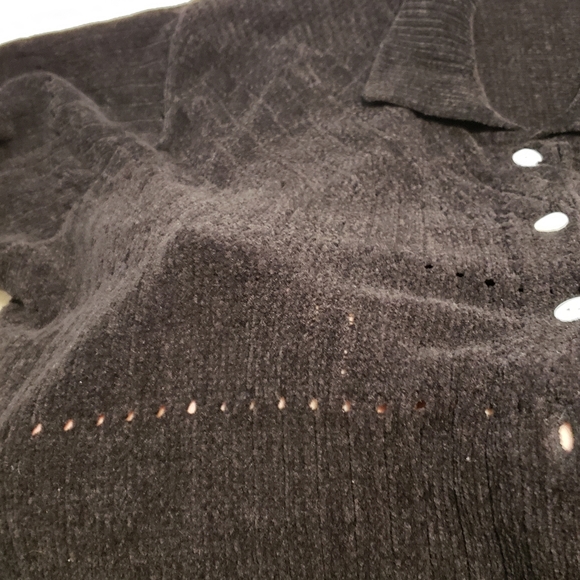 Image Black Thick Ribbed Knit Cardigan - Picture 8 of 16